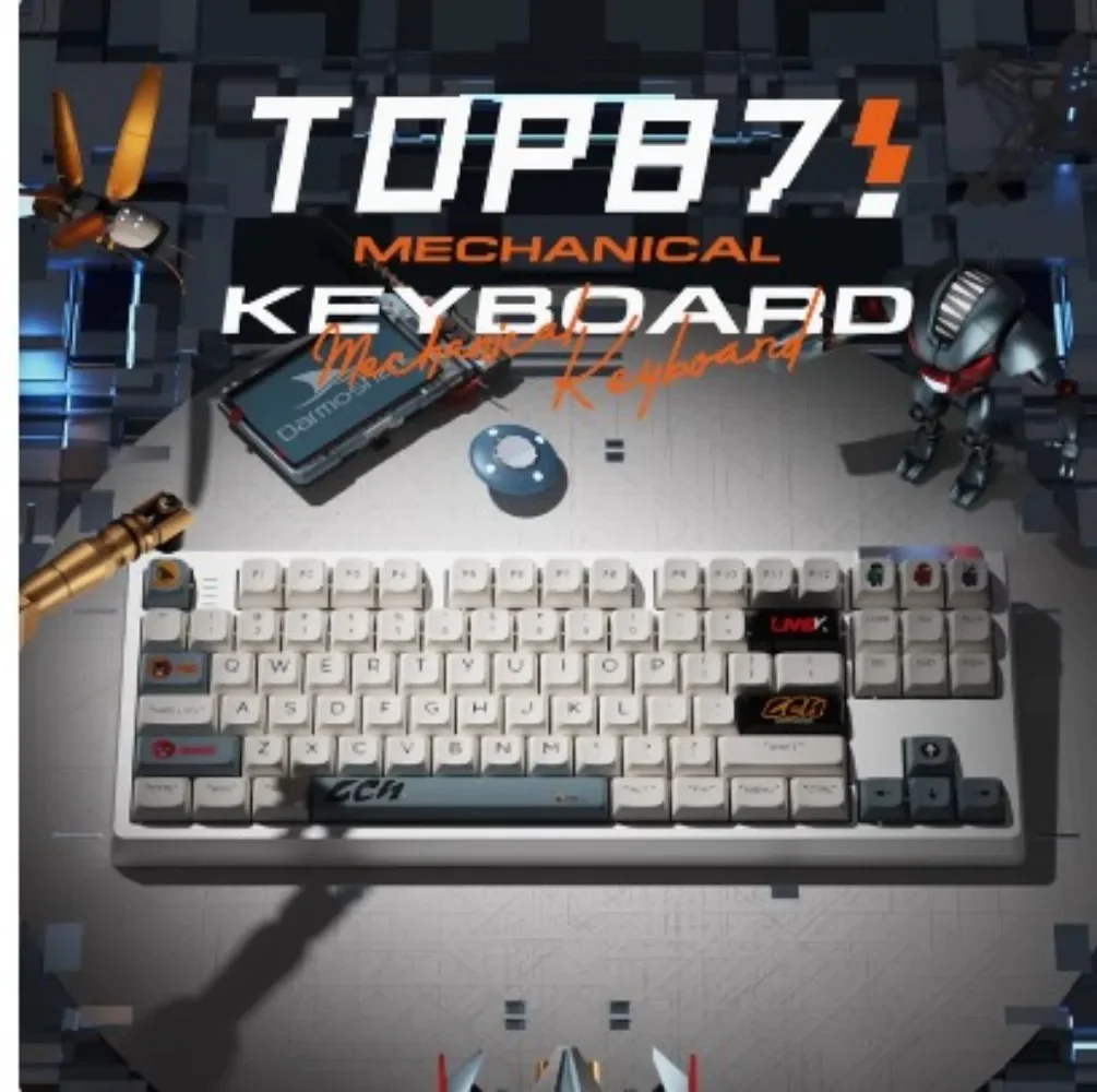 Darmoshark TOP87 Customized Mechanical Keyboard 80% Layout 87 Keys Top Gasket Wireless BT/2.4G/ 3-Mode Wired Hot Swap Gaming RGB