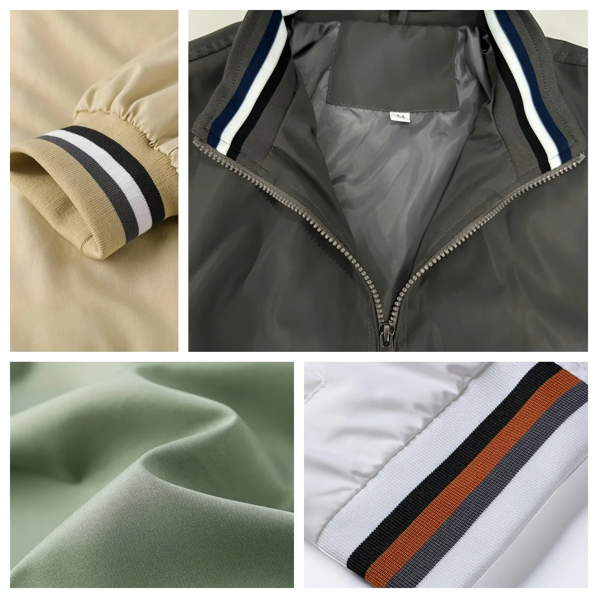 

2025 Spring and Autumn New Baseball Collar Short Loose Solid Color Jacket Men's Business Casual Thin Coat Trend