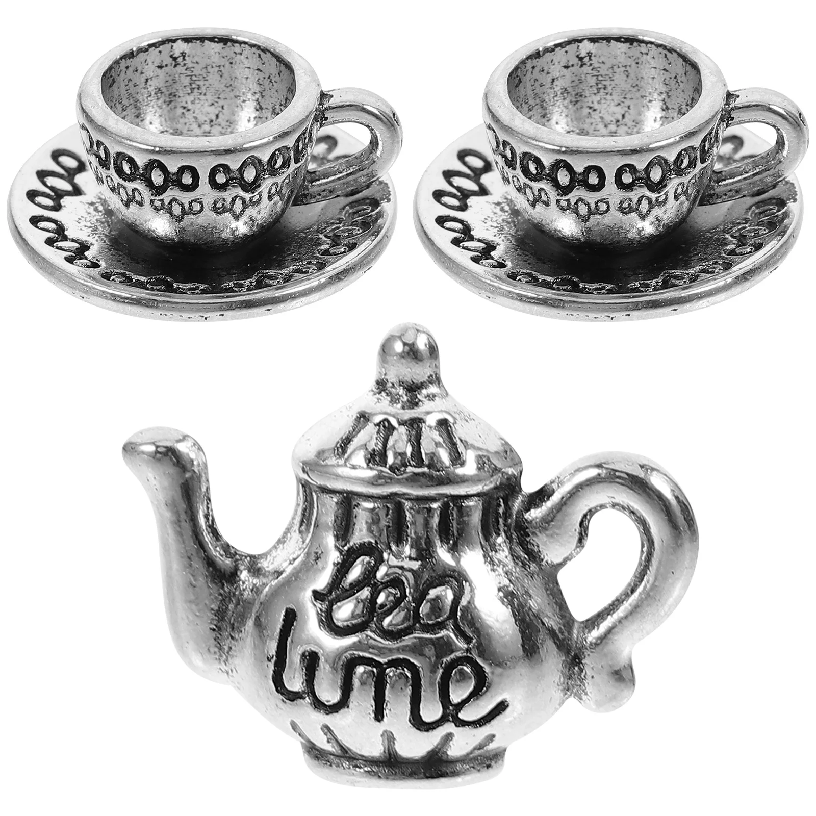 

1Set Mini Teapot Set for House Decorations Bright Colors Visual Enjoyment Unique Taste Displayable House Tea Set