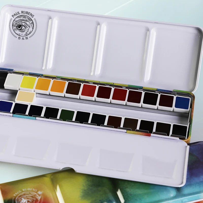 Imagem -05 - Paul Rubens-professional Aquarela Paint Conjunto For Painting Solid Color Art Supplies Professional Water Color Artist Novidades 12 24