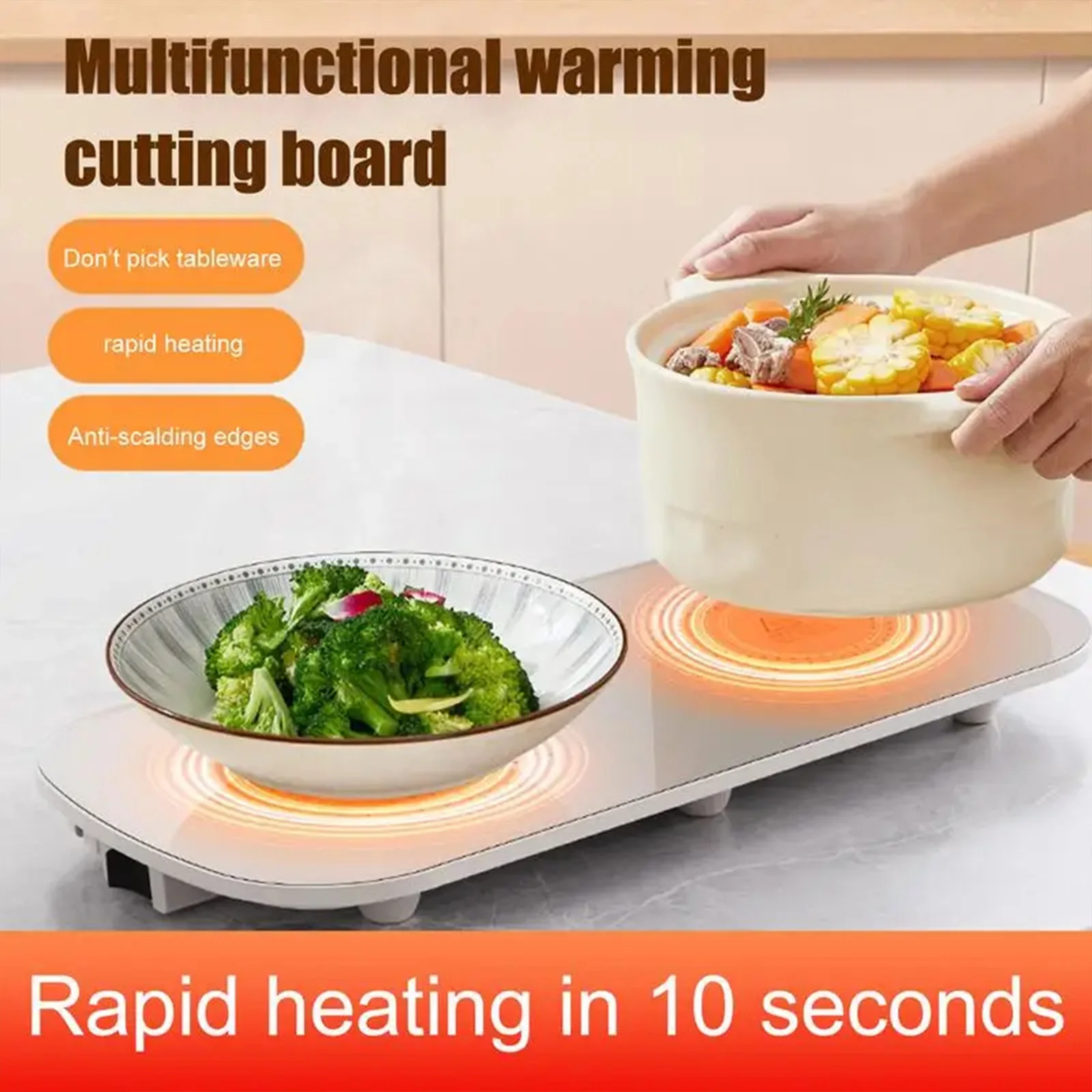 

Electric Warming Tray Food Heating Tray Plate Warmer Portable Hot Plate Placemat Server Warming Tray for Dinners