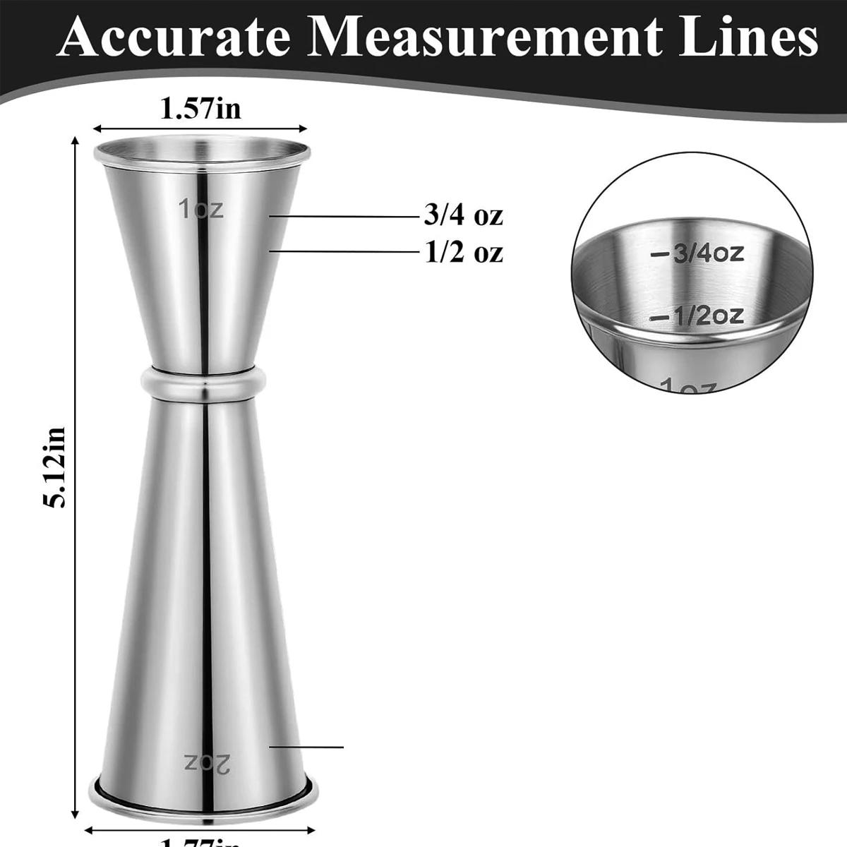 1 قطعة الوالج للنادل ، 2 أوقية 1 أوقية مزدوجة النار قياس كوكتيل الرقص ، كوب قياس من الفولاذ المقاوم للصدأ لوازم السقاية