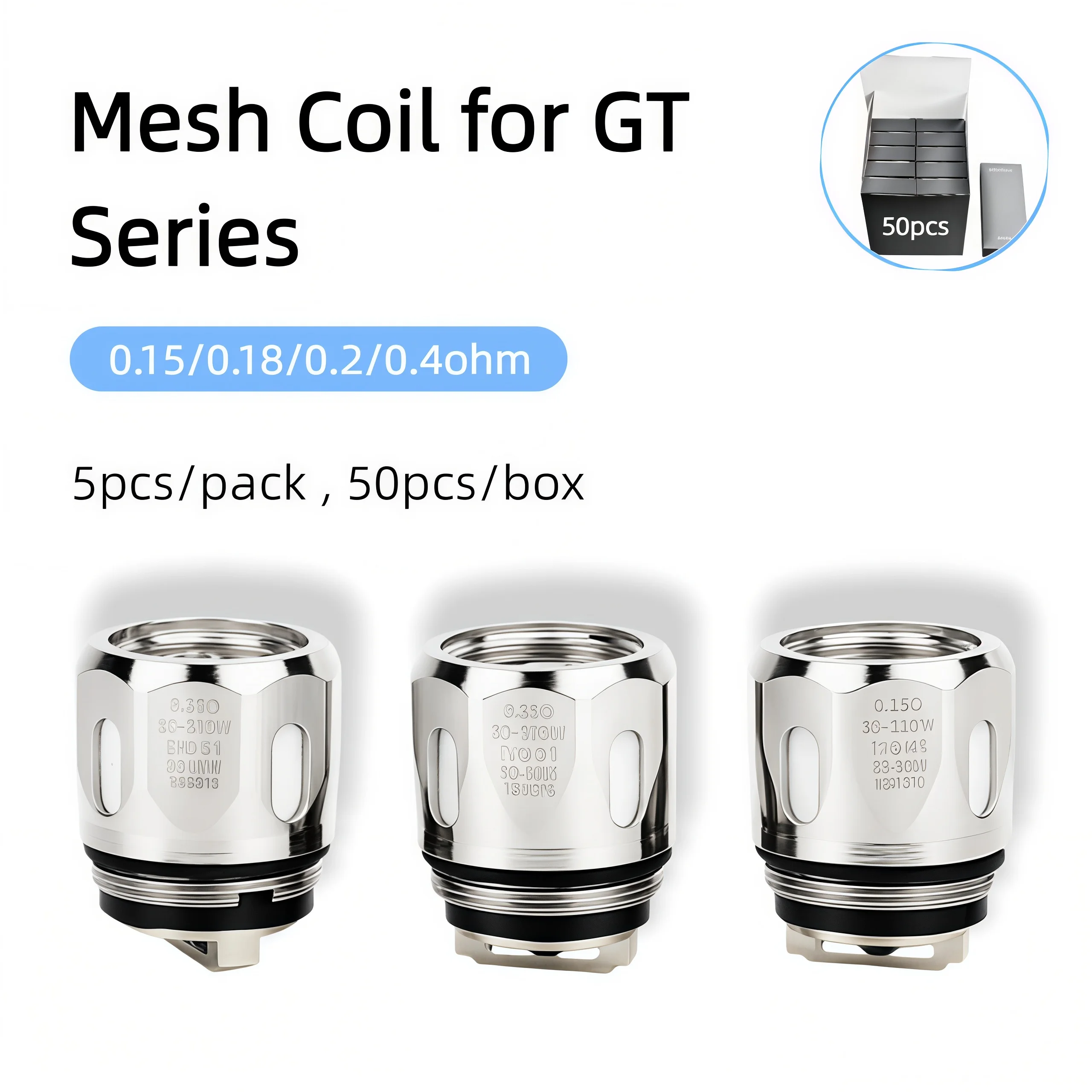 50 Revenger SWAG GEN X/GEN S Kit 0.2/0.4ohm GT Vape Mesh Coil 0.15/0.18ohm replacement coil for coils & atomizers - gallery image 2