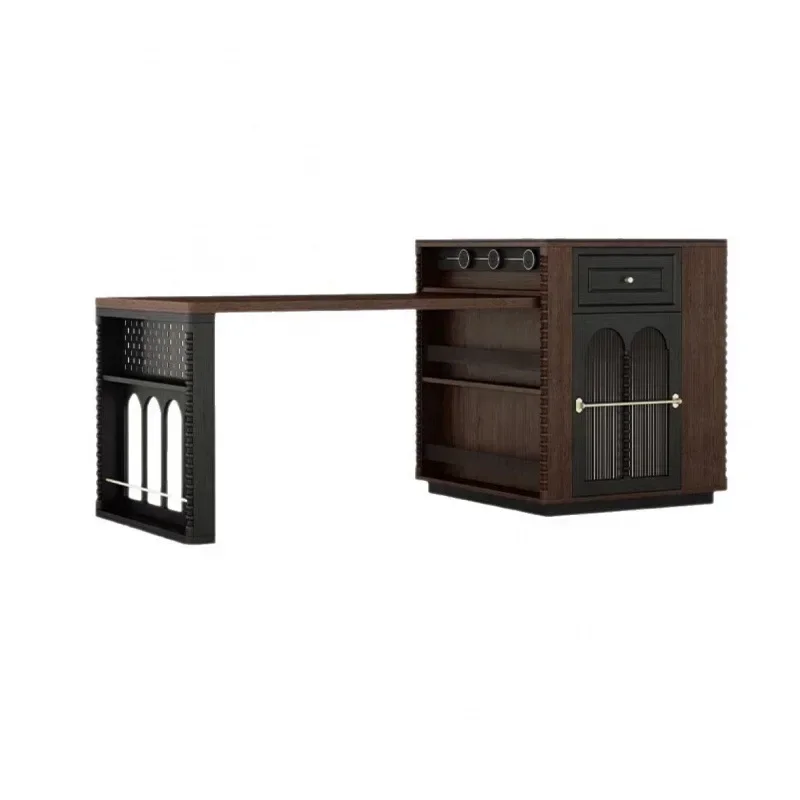 Storage multi-functional household small apartment retractable bar table