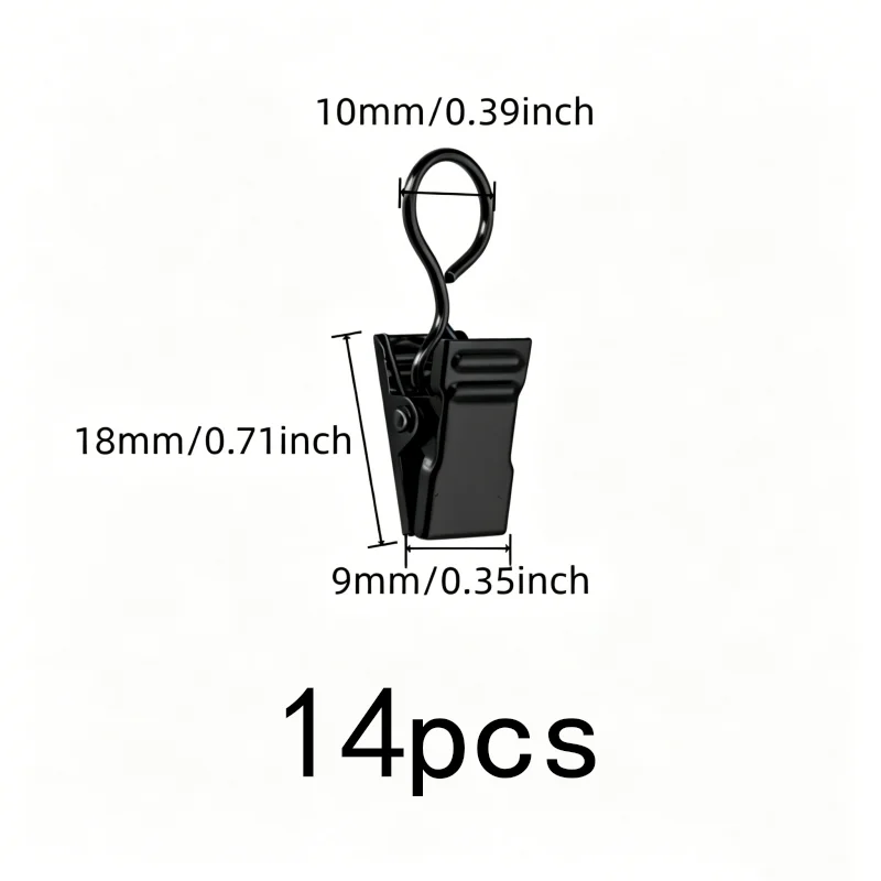 14 pcs Closed Curtain Hooks Silver Closed Loop Design, designed for Home Decoration, Firm Non-Slip Hold