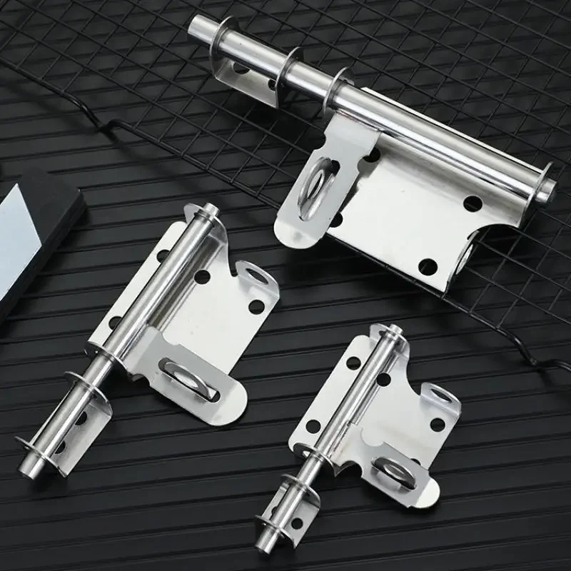 مزلاج باب من الفولاذ المقاوم للصدأ، مجموعة قفل مسامير منزلقة صلبة لتعزيز أمن المنزل #6