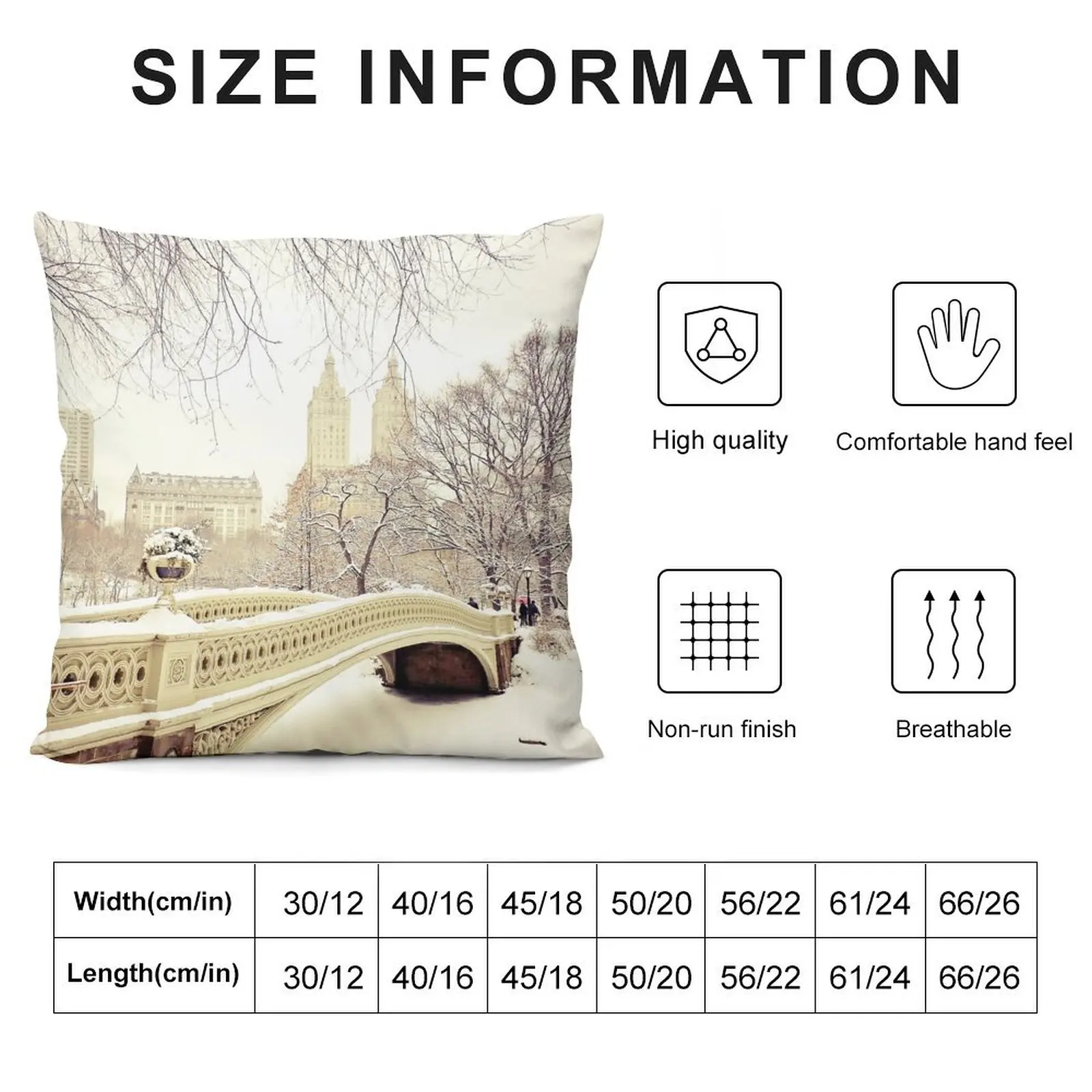 Winter in Central Park Throw Pillow Decorative Sofa Cushions Sofa Cushions Covers pillow