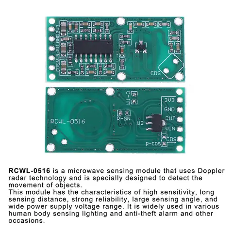 1/5Pcs RCWL-0516 Microwave Radar Intelligent Sensor Module Human Body Induction Switch Board For Arduino Diy Accessories