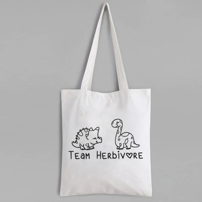 

Team Herbivore Tote Bag Gift for Vegan Vegetarian Canvas Tote Bag Funny Plant Based Eco Friendly Products Veggie Cute Bag