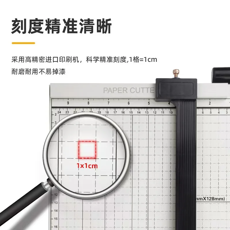 Manual A4 A3 Paper Trimmer Guillotine Cutter with Carbon Steel Blade and Safety Lock, Multi Size Photo Card Cutting Machine for