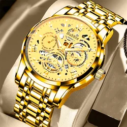 Trendy High-end Watches Light Luxury and Versatile Fully Automatic Quartz Luminous Waterproof Roman Hollow Men's Watch