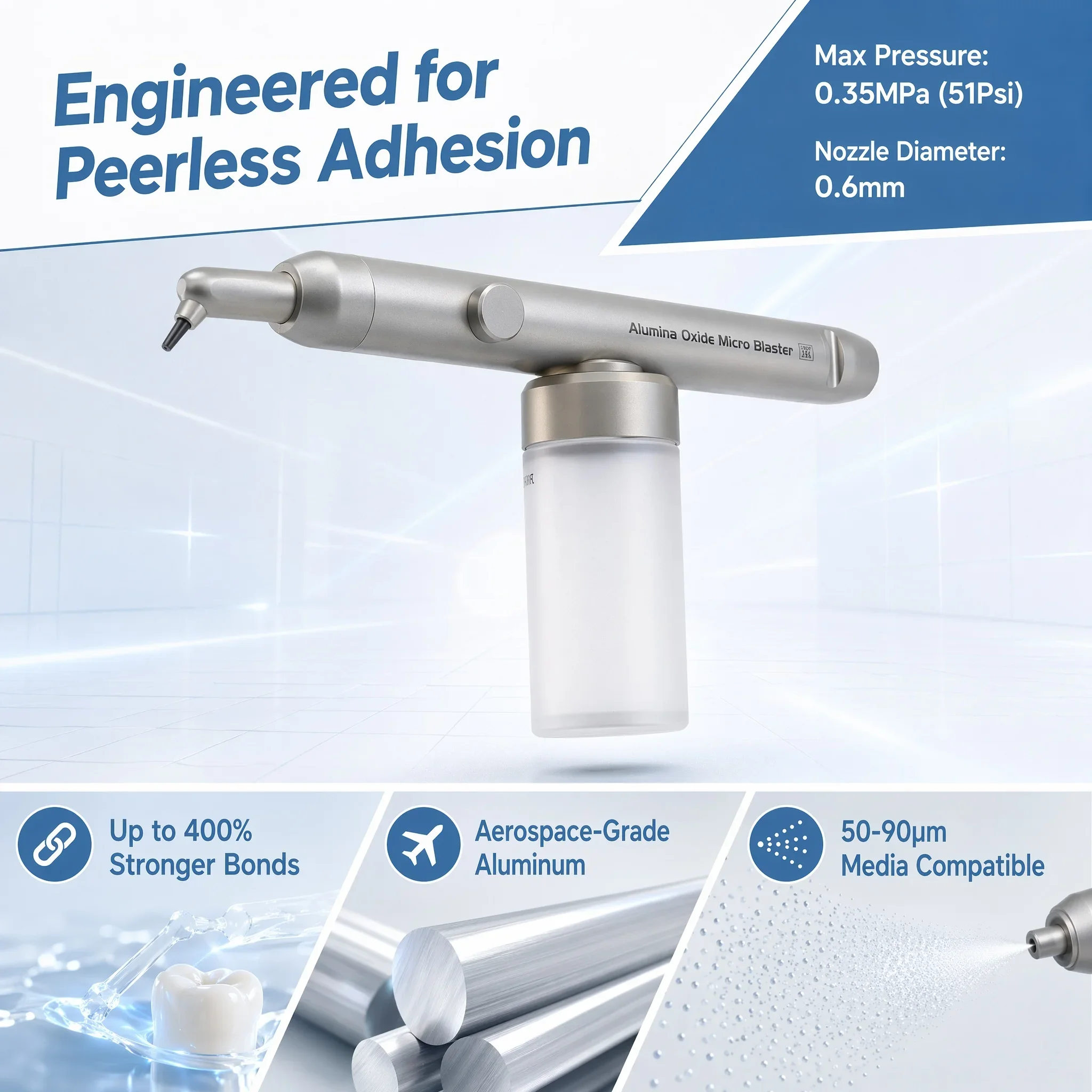 WELLCK Dental Aluminum Oxide Micro Blaster/Alumina Air Abrasion Polish Microetcher Sandblasting Sandblaster Teeth Whitening Pen