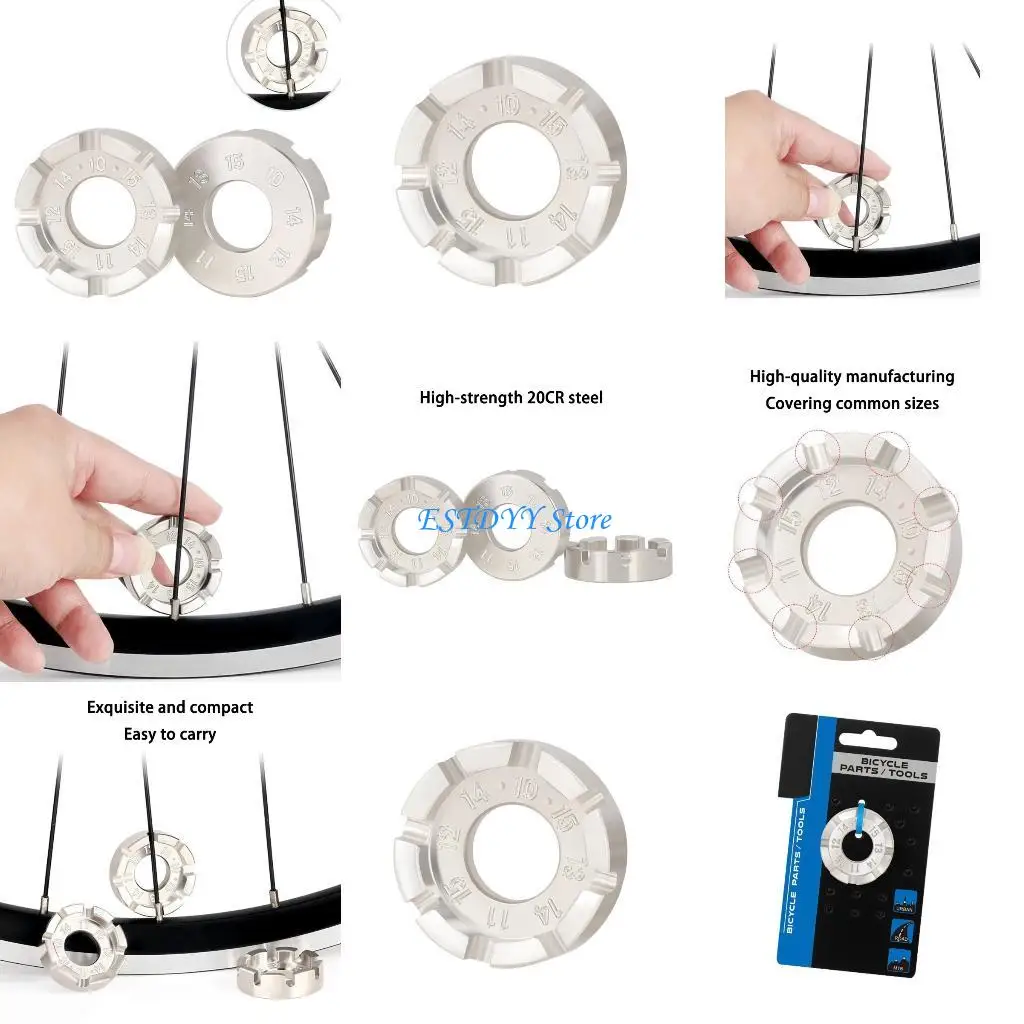 

G6DE Высокопрочный стальной велосипедный ключ для затяжки спиц, инструмент для затяжки спиц 10-15G, натяжитель спиц