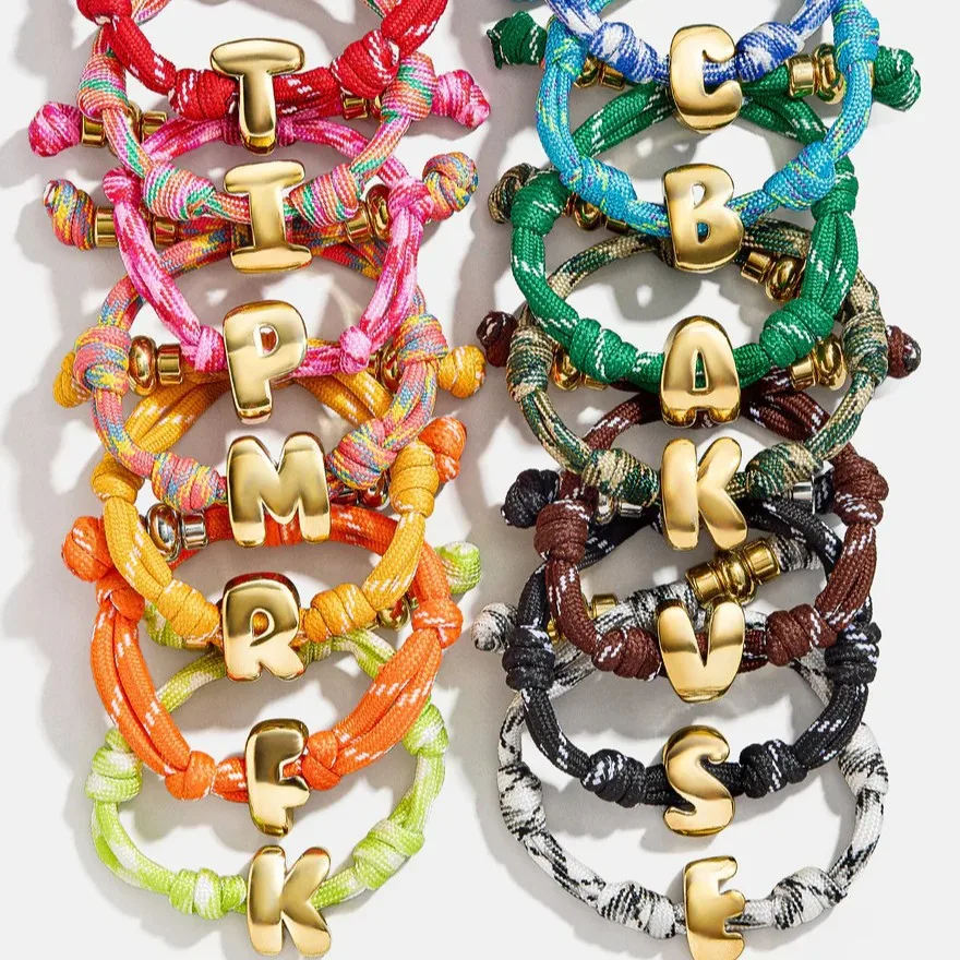 

10Pcs Color Braided Rope Bracelet String Letter Bracelet Color Handmade Braided Beaded DIY Ledouble-layer live buckle bracelets