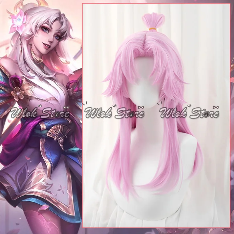 

Игра LOL Prestige Spirit Blossom Lux, парик для косплея, термостойкие розовые синтетические волосы для женщин, карнавальный реквизит на Хэллоуин