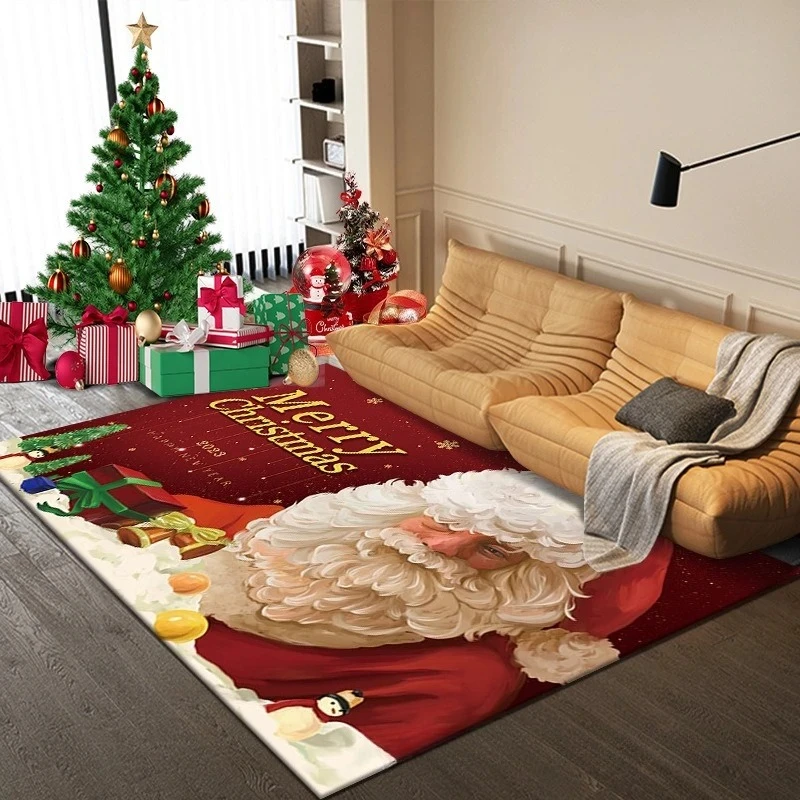 

Christmas Children Room Carpet Living Room Decoration Sofa Area Rugs Creative Kid Bedroom Cloakroom Non-slip Floor Mats Washable