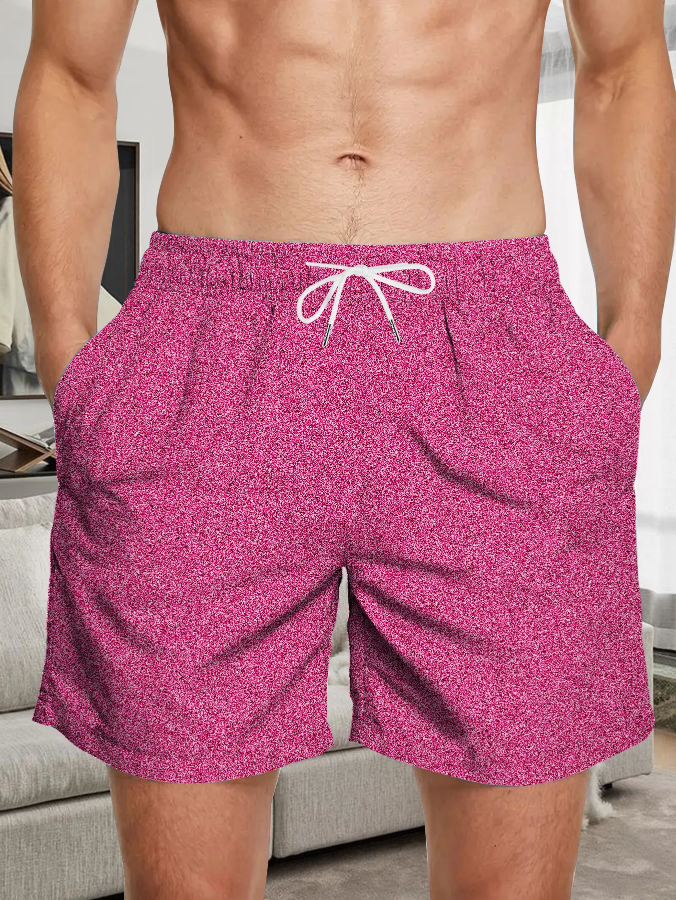 

Classic Full Print Beach Pants Men Digital Printed Quick Dry Polyester Short Pants