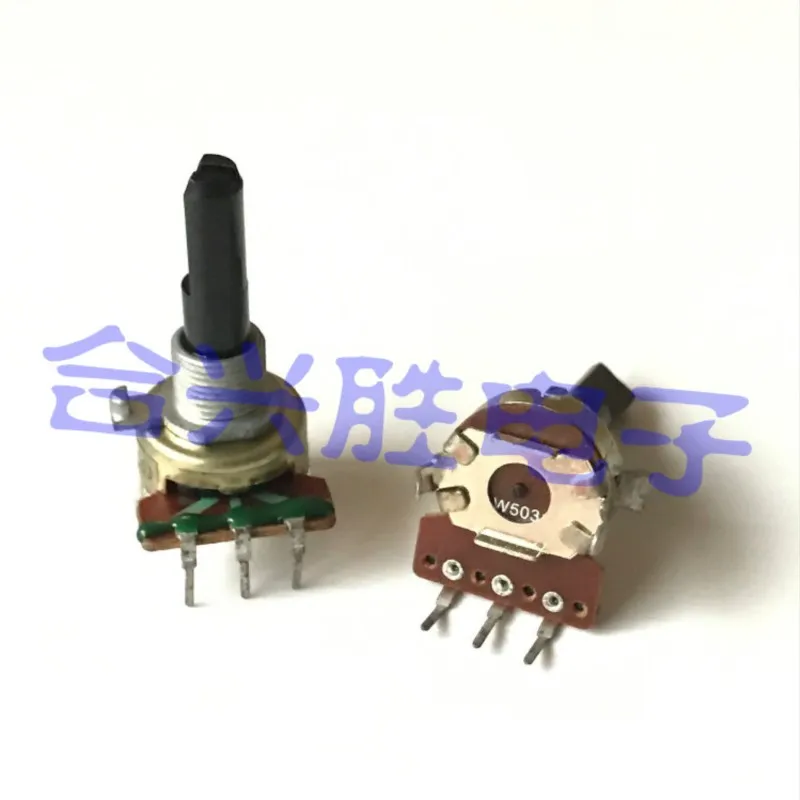 2PCS 161 Type Single W50K W503 With Midpoint Power Amplifier Recorder Audio Speaker Volume Balance Potentiometer Shaft 25MM