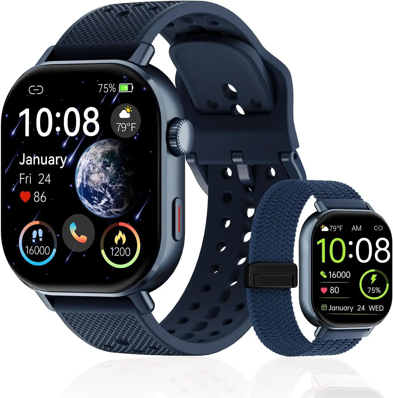 

GPS-смарт-часы для бега с AMOLED-дисплеем, монитором сердечного ритма и уровня кислорода, водонепроницаемые, для iOS и Android