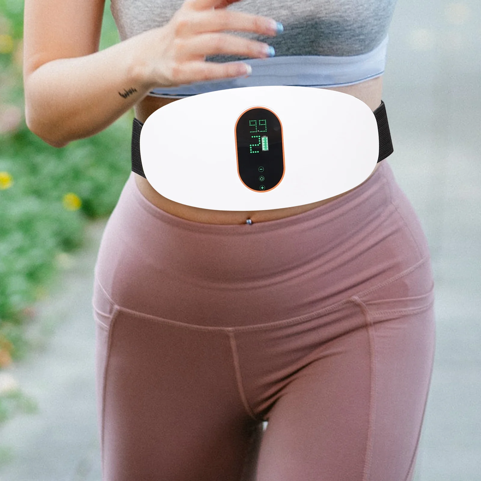 

Abdominal Massage Device White Electric Slimming Belt for Fitness Vibration Weight Loss Massager Portable Home Use Health