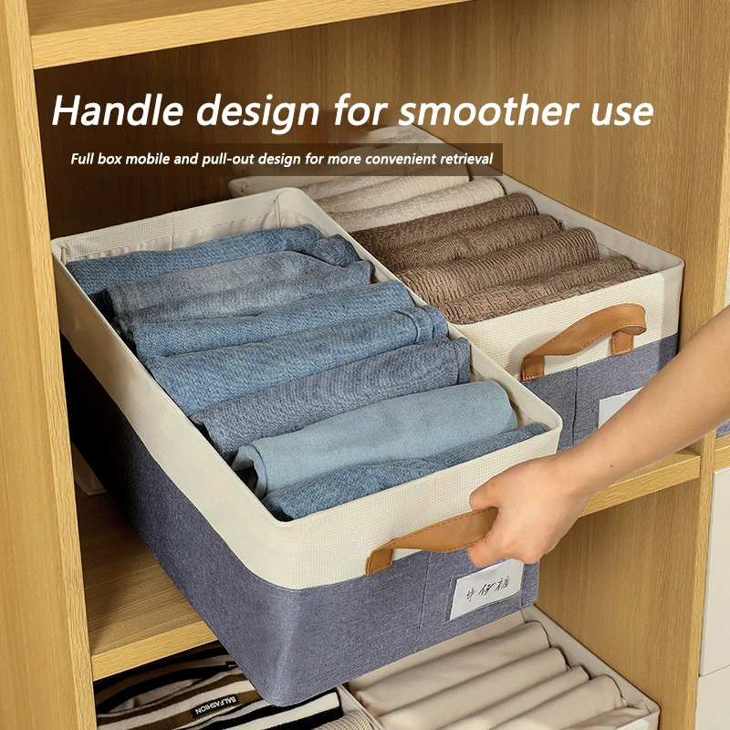 Household Clothes Storage Box Folding Washable Wardrobe Steel Frame Box Clothes Pants Fart Patchwork Storage Fitting Box