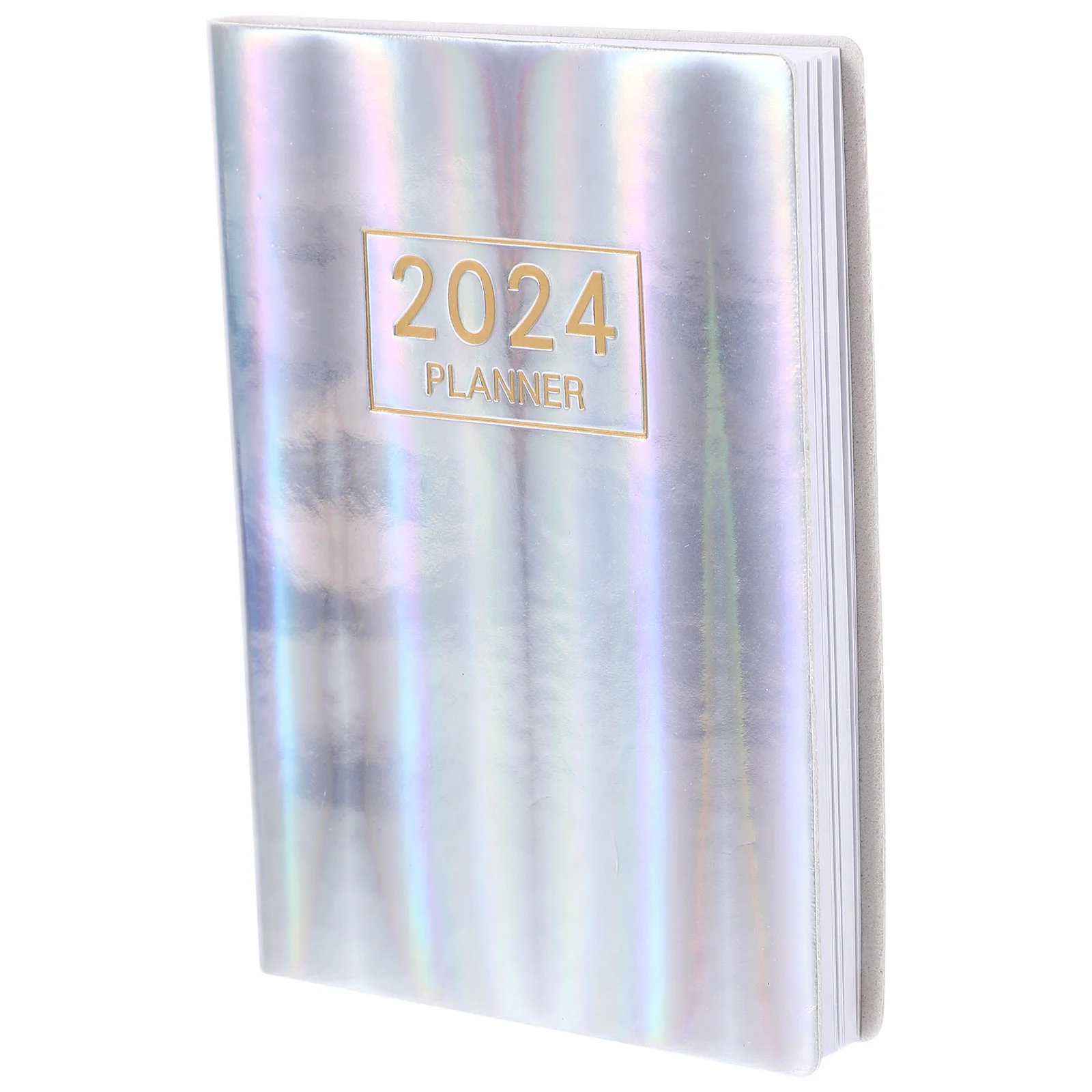

Daily Planner 2024 Note Book Pocket Portable Silver Paper Time Management Notebook Travel