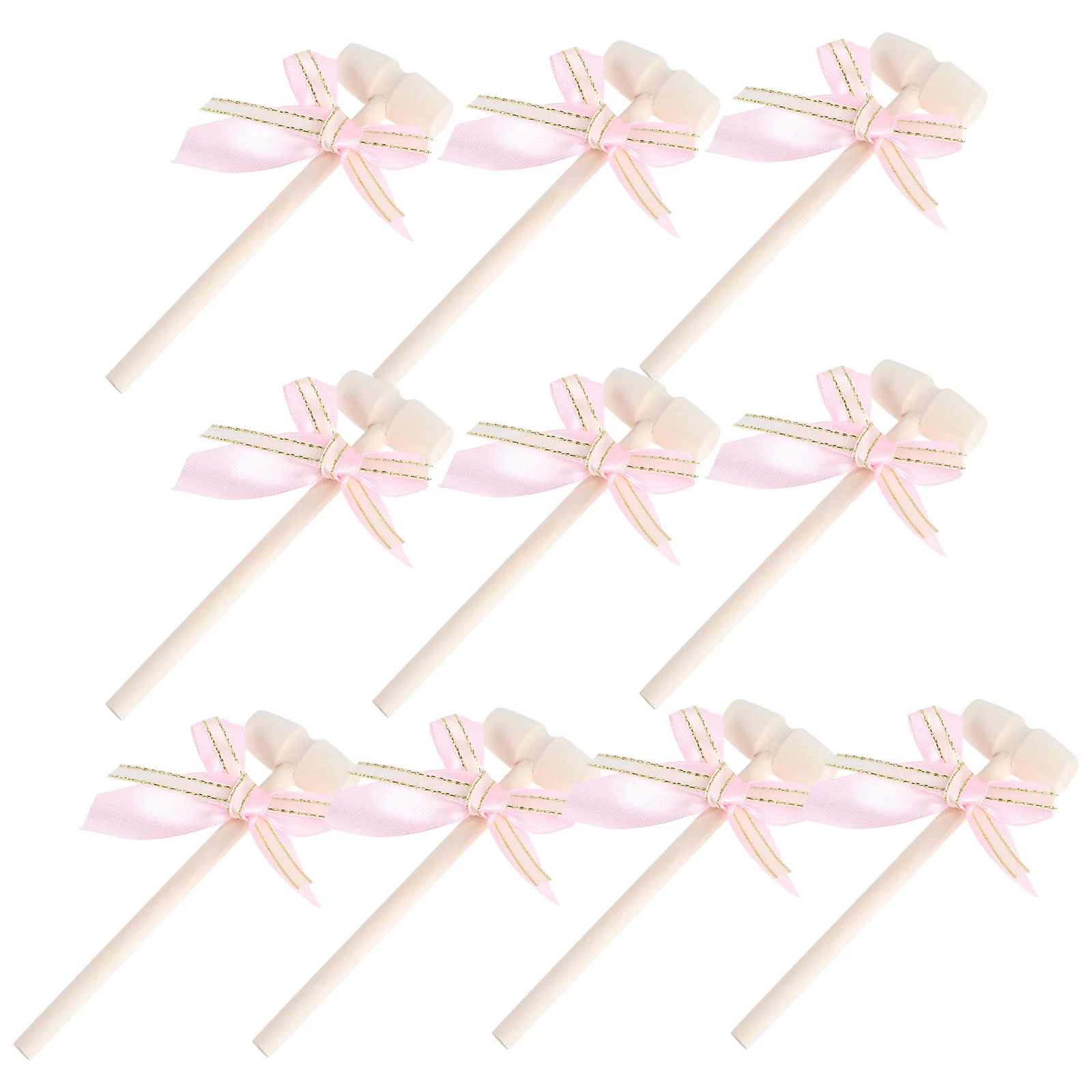 

10 Pcs Wooden Hammer Ornaments Mini Gavel Hammers Mallets Cake Round Crab