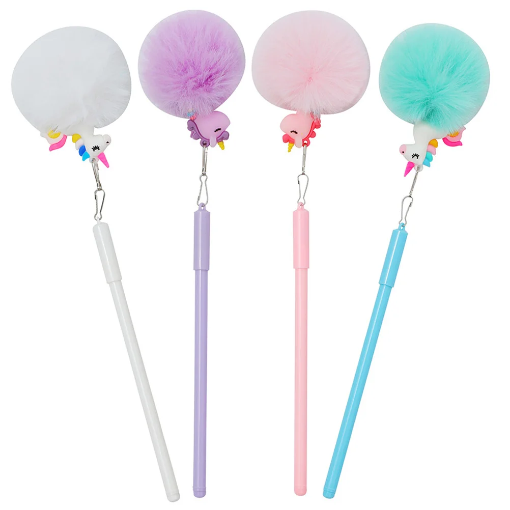 

4 Pcs Cartoon Pen Pens Writing Universal Gel Gift Ballpoint Stationery for Kid Plastic Plush Lovely Shaped Cute