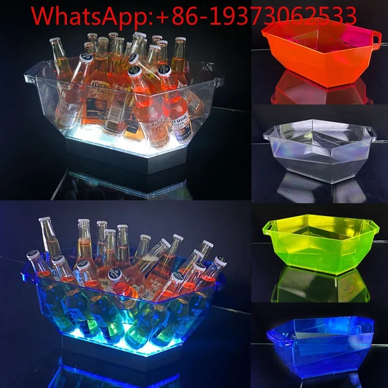 LED Bar Luminous Ice Bucket Creative Smoke Gray Ice Tank Wine Frame Ktv Champagne Bucket Foreign Wine  Beer  Bucket