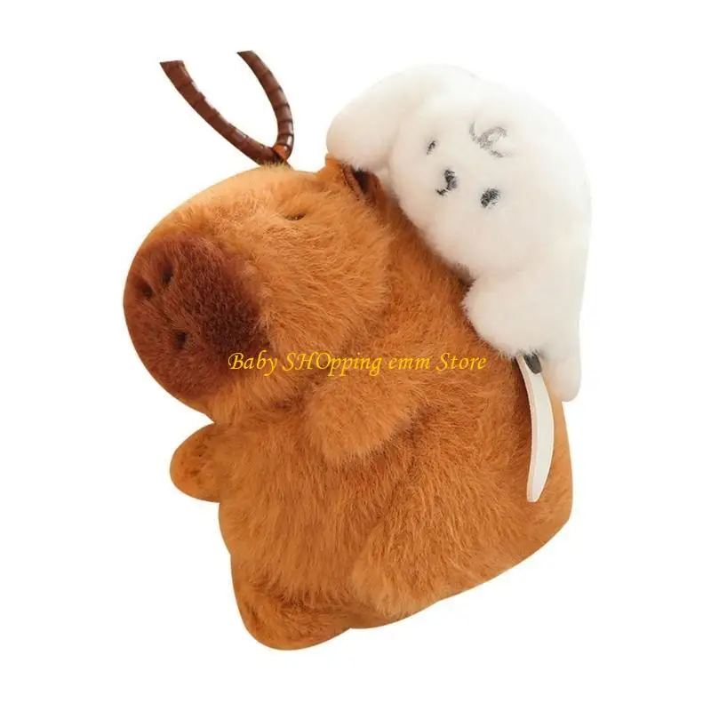 

23GD Lovely Capybaras Plush Pendant Furry Cartoon Keychain Soft and Popular Ornament Toy for Decoration and Gifting 9/12CM