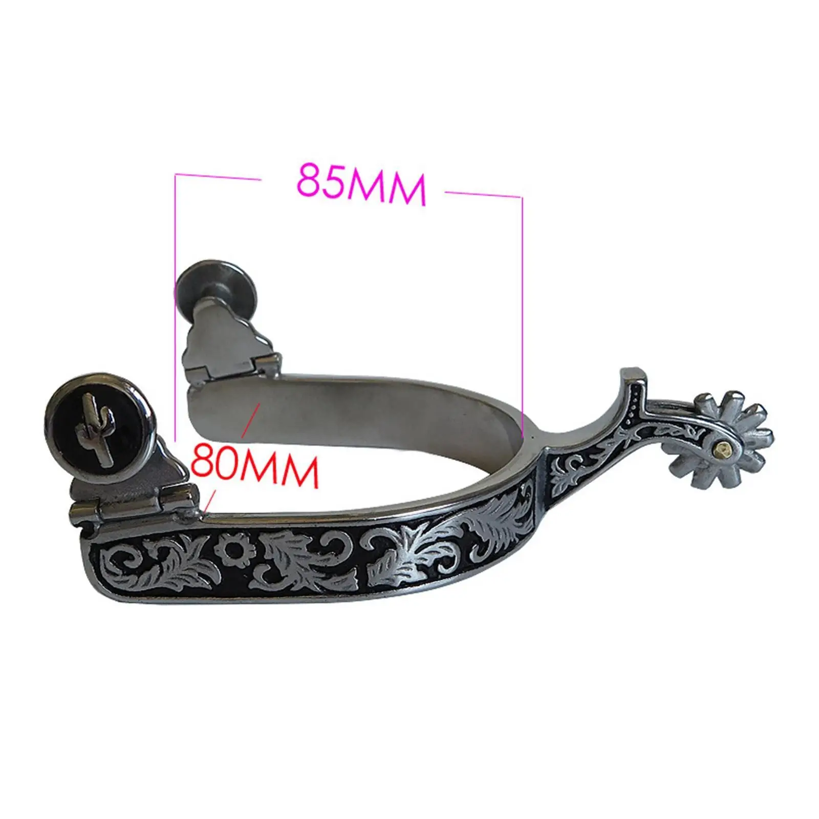 2x حفز حصان مضاد للصدأ على الطراز الغربي لمعدات المنافسة للنساء باللون الفضي