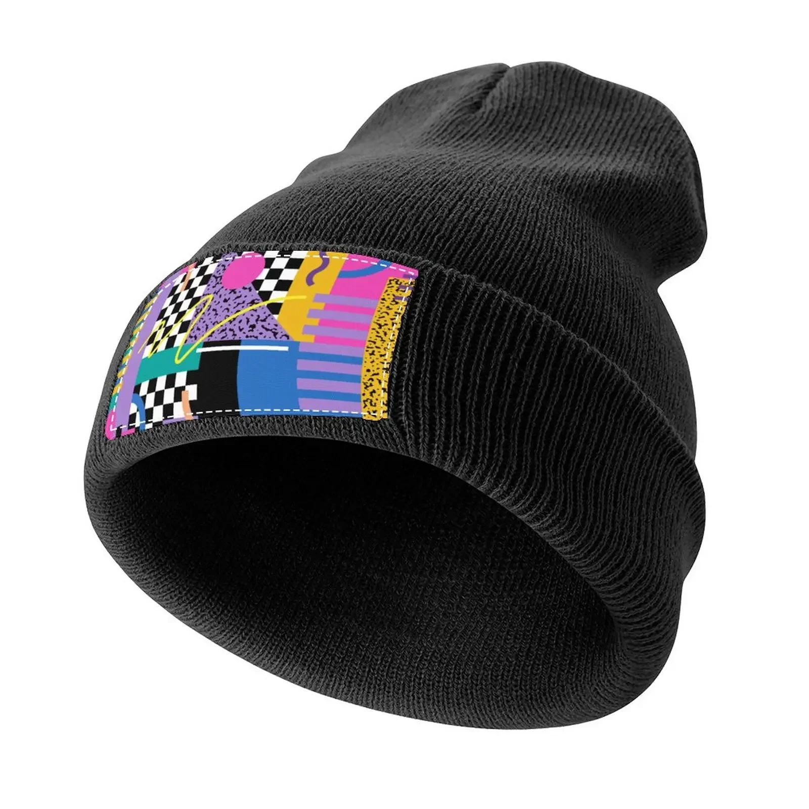 

Memphis Pattern 34 - Retro 90s / 80s Knitted Cap Luxury Cap New In Hat Trucker Hat Mens Caps Women's