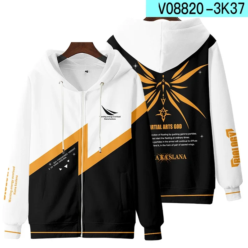 Honkai impact-Sudadera con capucha 3D para hombre, ropa deportiva informal, chándal, pantalones, disfraz de Kiana kaslana, gran oferta, 2024