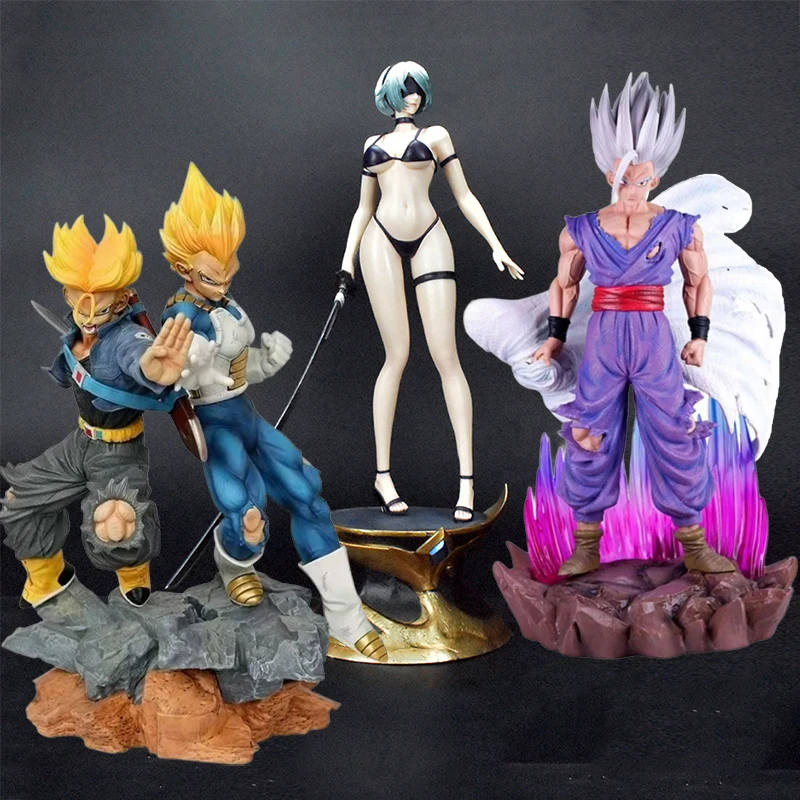 Anime Nier Automata YoRHa No. 2 Type Statue Gk Title Son Goku Dragon Ball Z Doll Vegeta Trunks Figure Son Gohan Beast Figura Toy