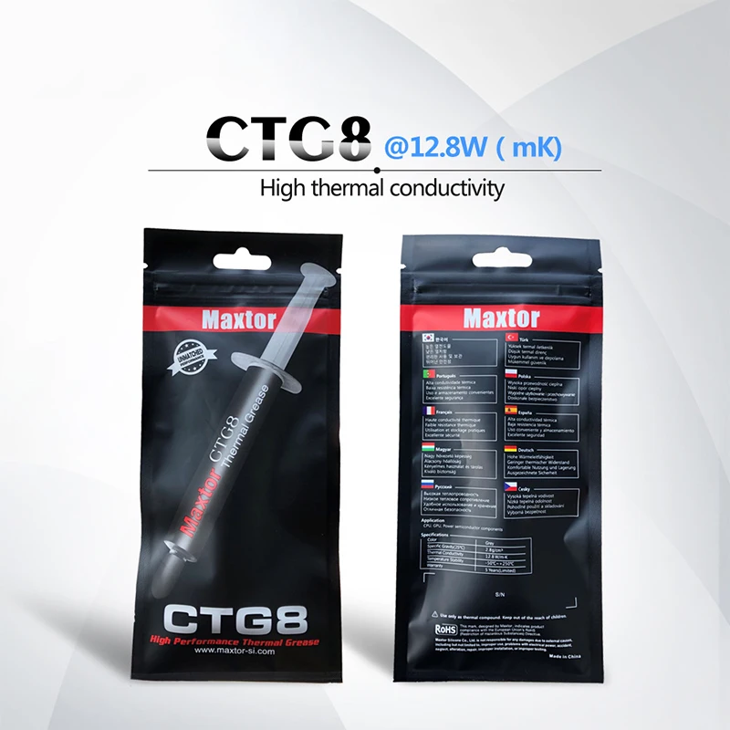 12.8W/mk CTG8 Thermal Paste mini 1g 2g 4g CPU GPU Cmputer Radiator AMD Intel Processor Silicone Grease Thermal Paste