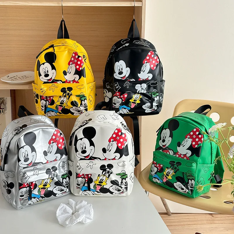 

Disney Mickey Leather Backpack New Cute Cartoon Laptop Bag Minnie Mouse Large Capacity School Bag for Women Fashion Tote Bag