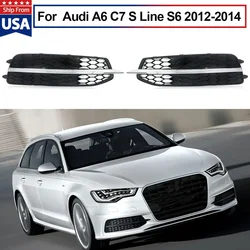 For  Audi A6 C7 S Line S6 Honeycomb Fog Light Grill Mesh Cover Bezel Trim 2012-2014