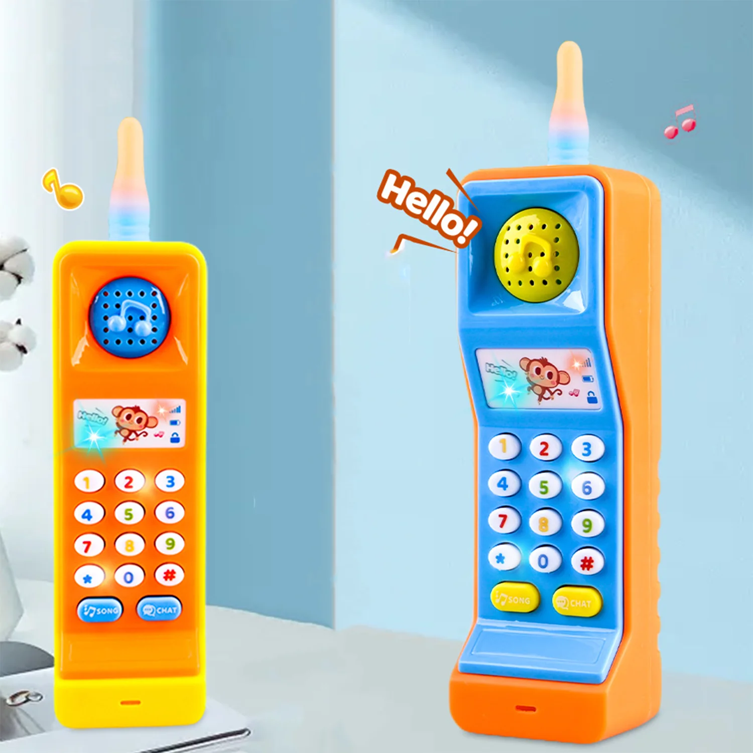 Early childhood education mobile phone, children's puzzle cartoon model, baby music mobile phone, toy music phone