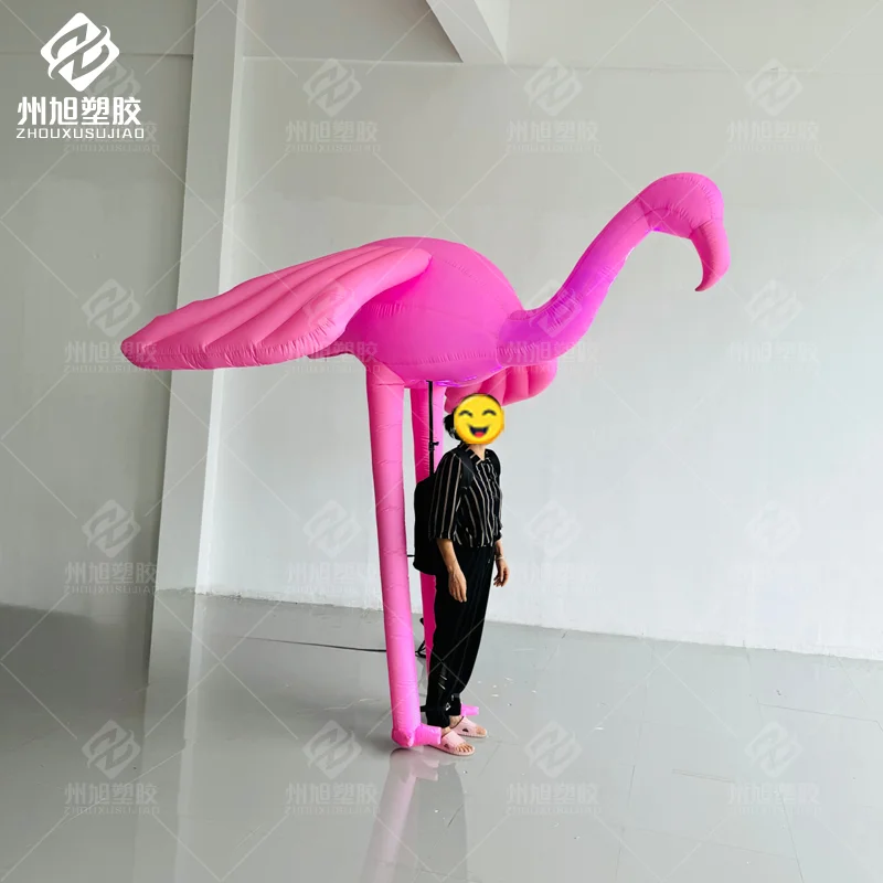 Customized Inflatable Back-Carry Flamingo Inflatable Animal, for Halloween, Carnival, Party, Holiday Parade Interactive Events