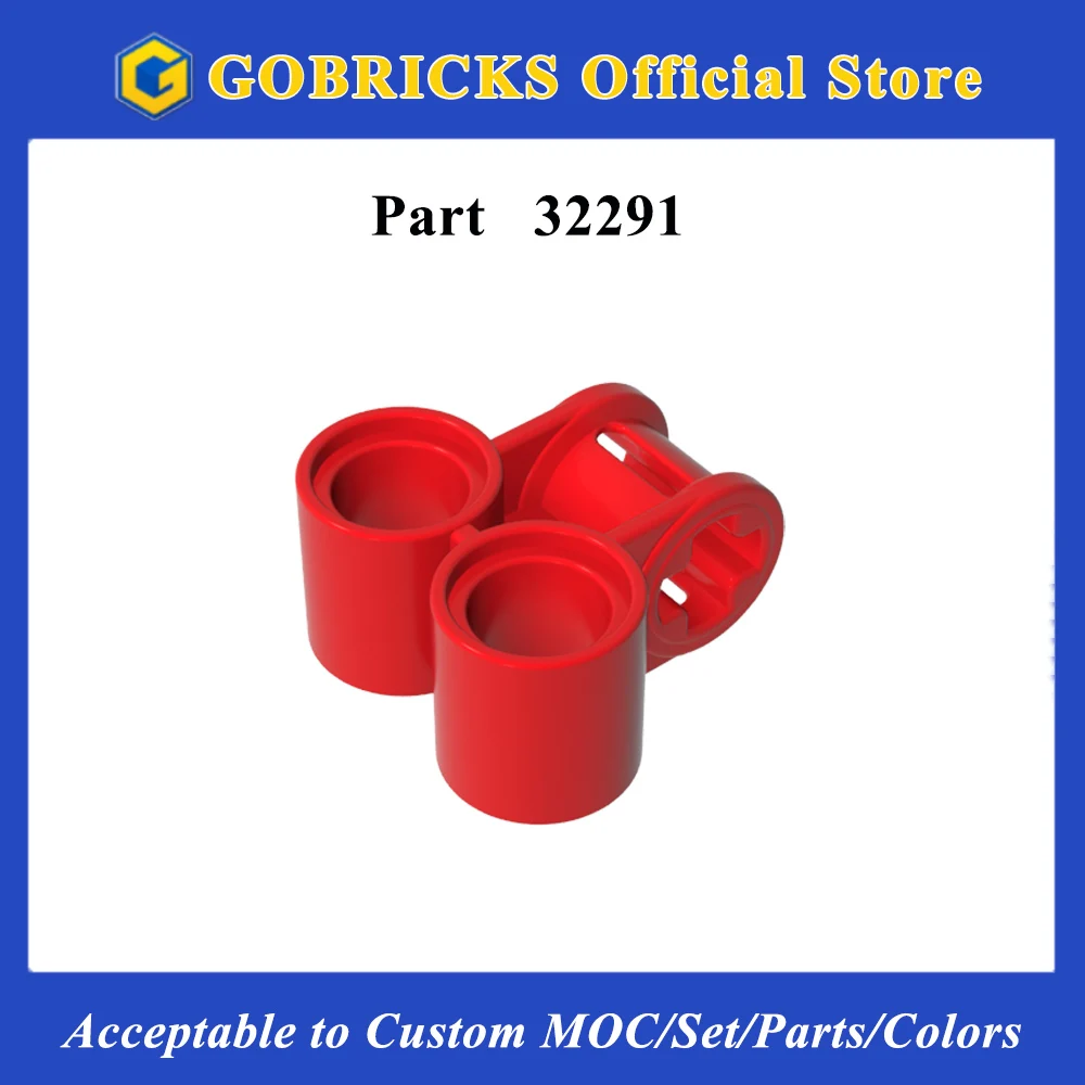 Gobricks 1PC 32291 Technic Axle Bricks and Pin Connector Parts Perpendicular Double Assembly Blocks Universal Building Blocks
