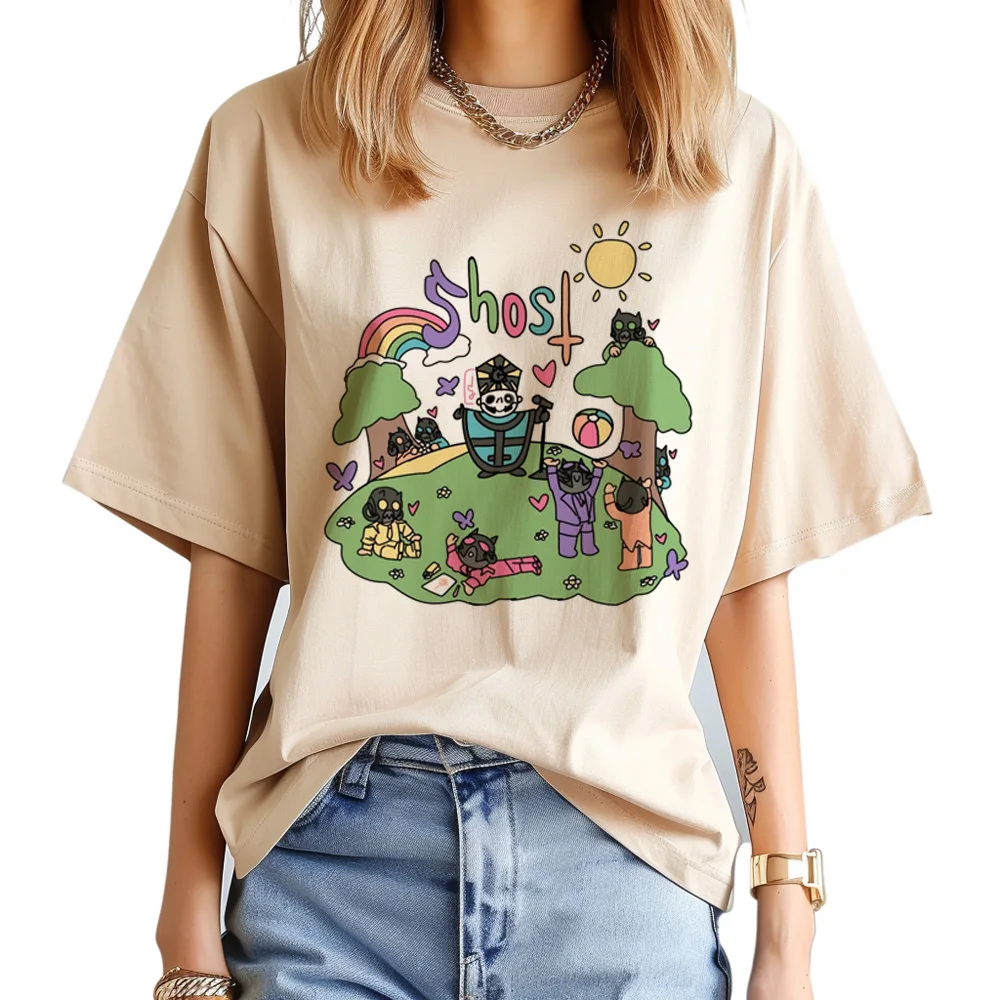 Ghost Band top women Y2K Japanese streetwear Tee female comic clothes