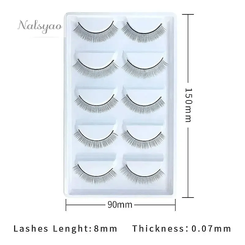 25 Pairs Practice Lashes for Lash Extensions Training Thin Band 8mm Eyelash Extension Practice Strips to Make Own Lashes
