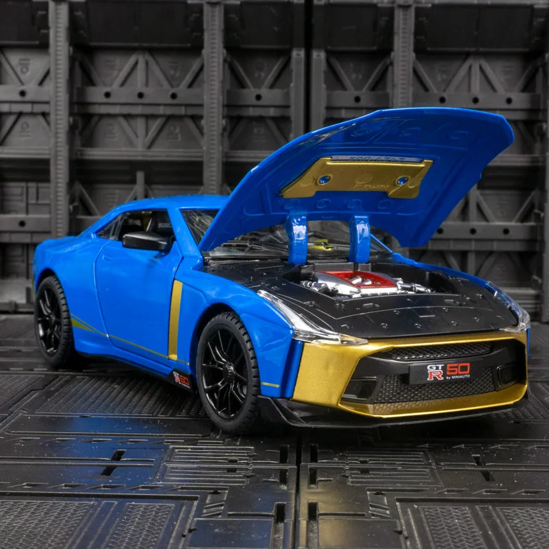 1:24 Nissan Skyline Ares GTR50 GT-R50 Alloy Model Car Vehicle Diecasts Metal Casting Sound Light Car Toys For Children Gifts