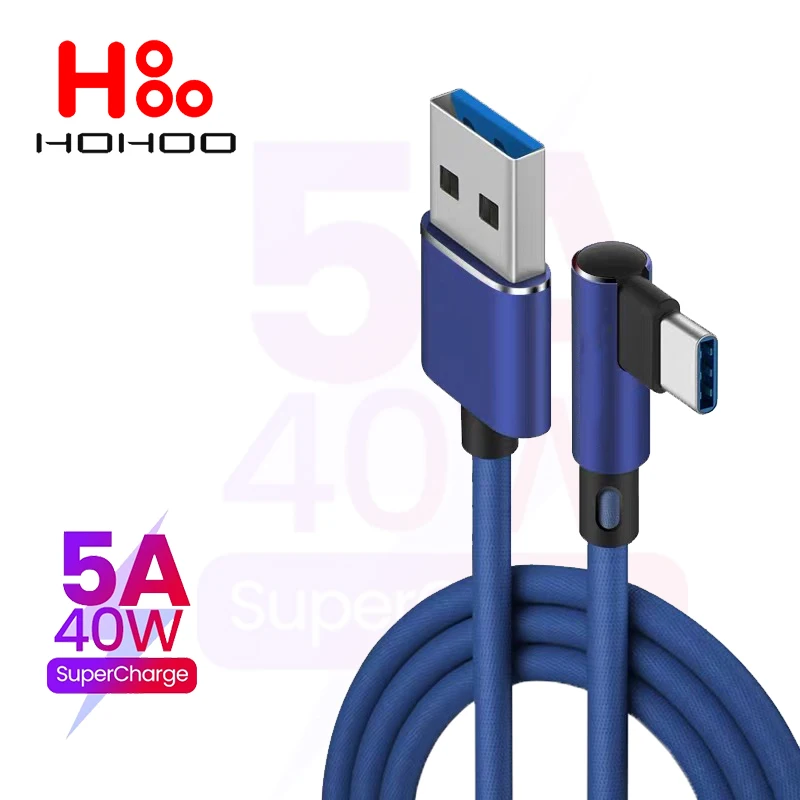 5a L локтевой игровой кабель Type-C для Xiaomi Poco X3 Pro Redmi K60 50 Huawei mate 40 30 USB-C, кабель для быстрой зарядки телефона, кабель типа C