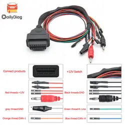 Newest OBD2 Diagnostic Adapter MPPS V21 V18 OBD Breakout Tricore Cable ECU Pinout Cable 12V Switch