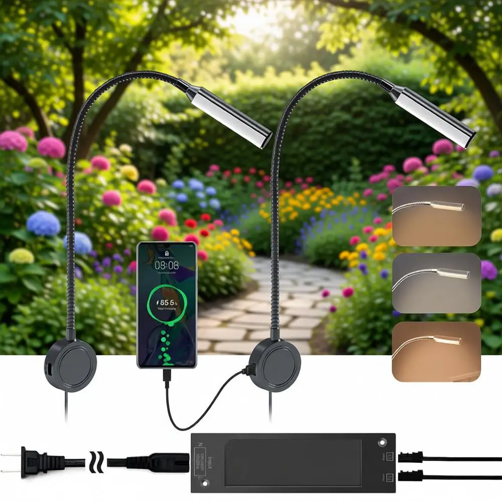 

Настенный светильник для чтения, сенсорное управление цветовой температурой и яркостью, порты зарядки USB/Type-C, драйвер 20 Вт, сертификат ETL