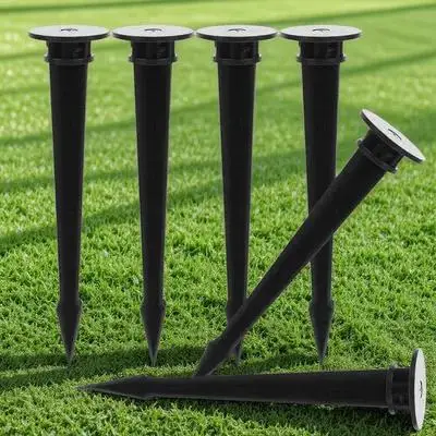

6pcs Luminous LED Stakes 35x160MM M5 Hole Plastic Spike for Garden Path Light Landscaping Plastic Ground Spikes Stakes