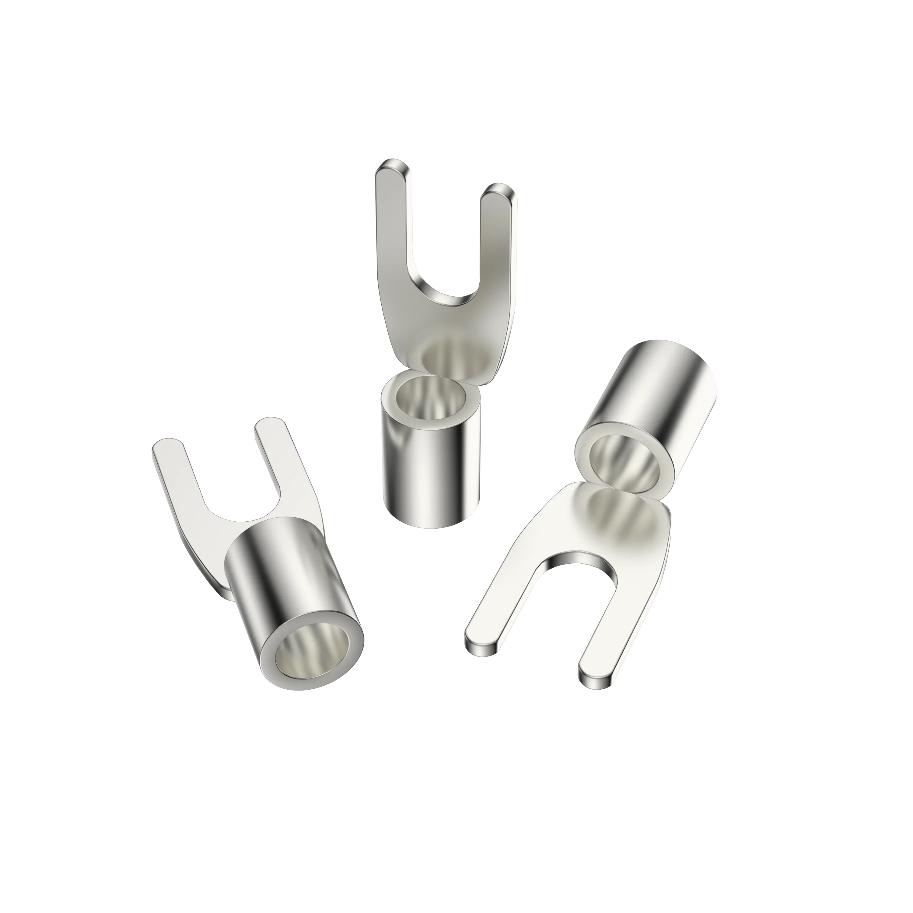 viborg VP202AG VP201AG PURE SILVER Power socket installation Connector Pure Silver Y Fork Banana Plug for Power plugs 1PC