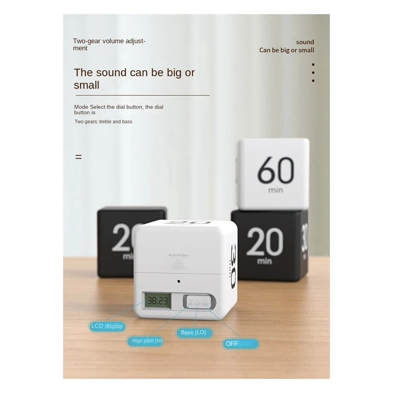 Smart Time Study Time Cooking Countdown Reminder Mini Kitchen Alarm Clock Self-Discipline Time Management Time Durable , C