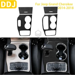 For Jeep Grand Cherokee 2014-2018 Accessories Car Carbon Fiber Interior Automatic Gear Panel Trim Sticker Decoration
